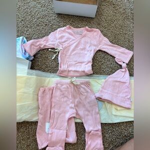 Newborn Pink Baby Knit Set with Hat